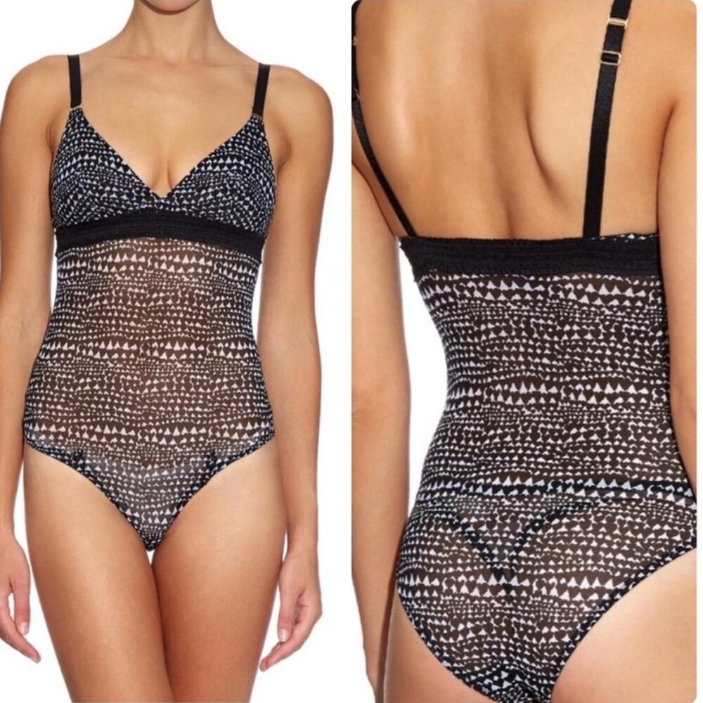 Stella McCartney Florence Fluttering Bodysuit Black Heart Print